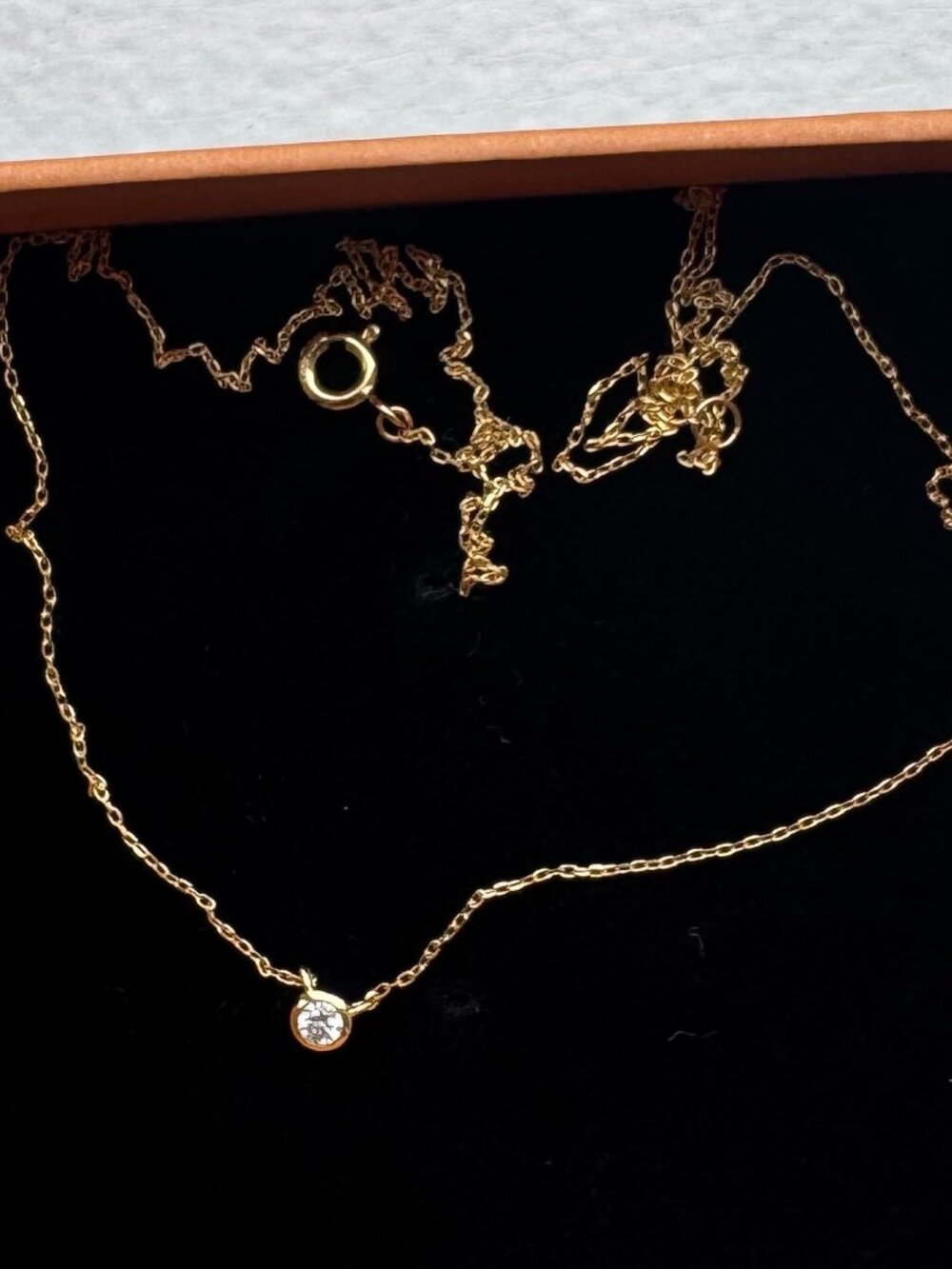 NWT Quince 14K Gold Diamond Bezel Necklace